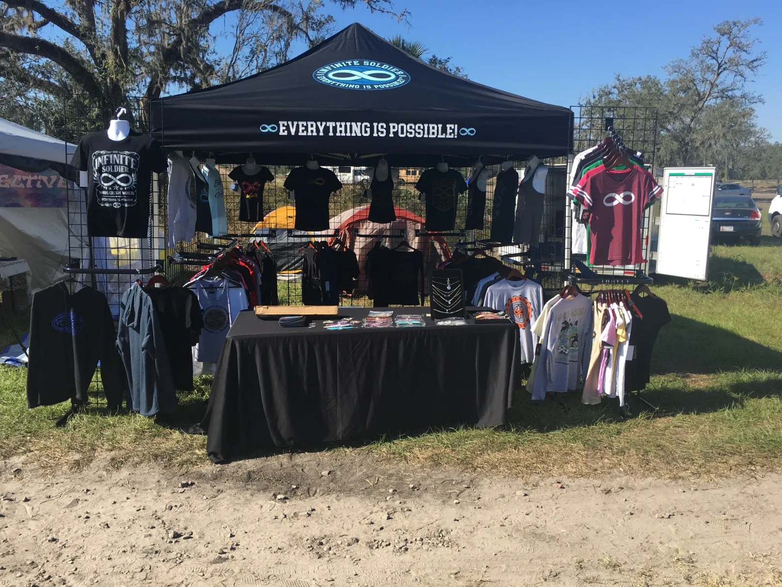 The Infinite Soldier festival booth the display was originally built for