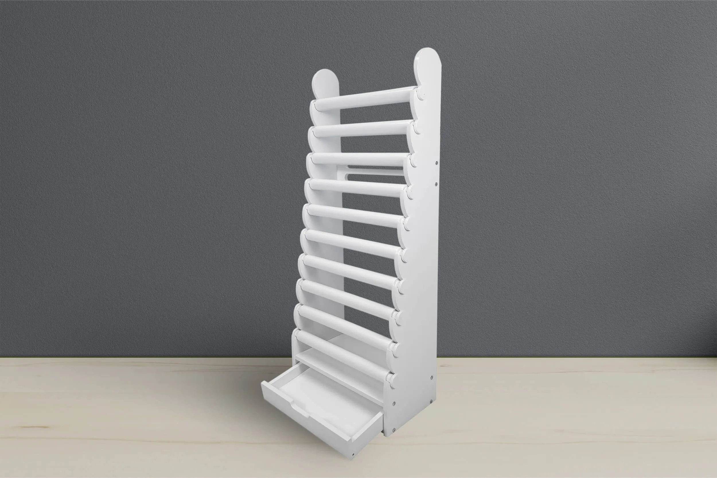 the white 10-tier bracelet display — view 16