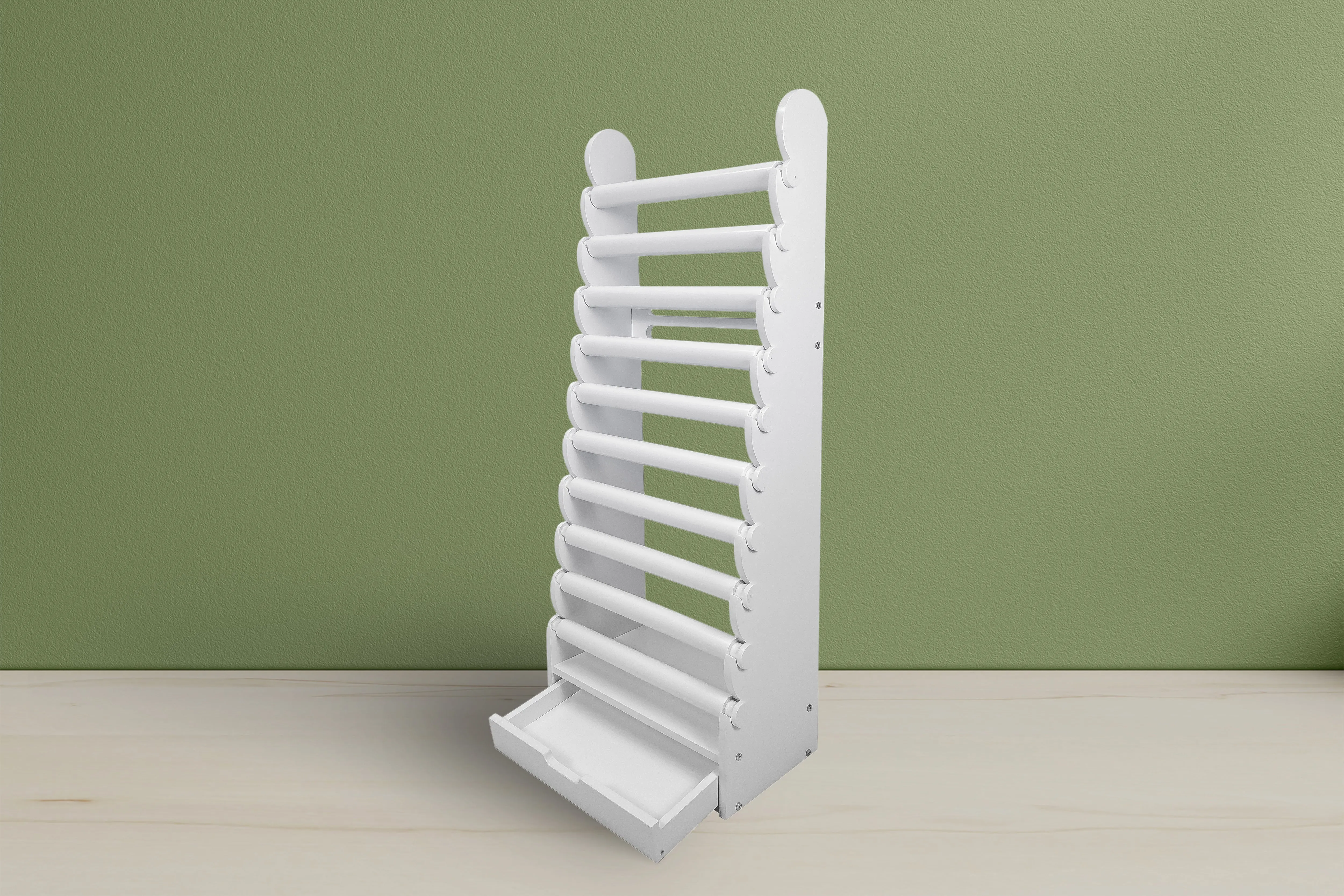 the white 10-tier bracelet display — view 4